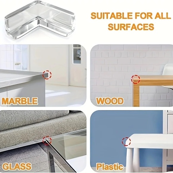 4 Transparent Collision Angle PVC Pad Safety Corner Guard Baby Protector Table - Picture 5 of 6